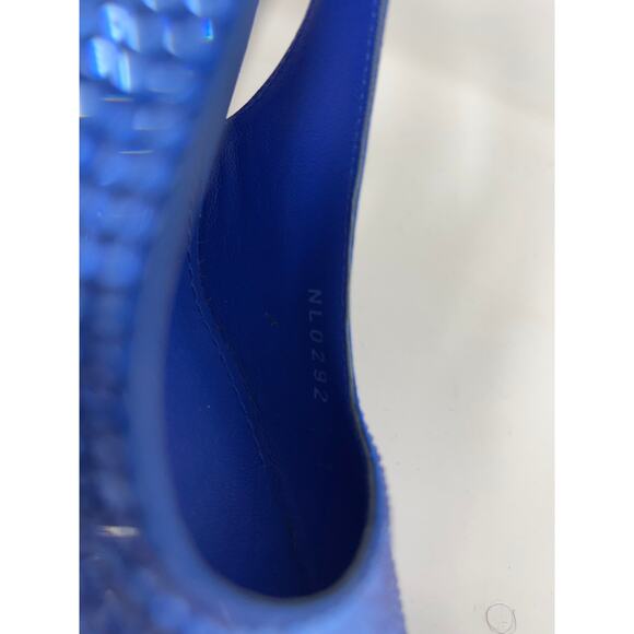NEW Louis Vuitton Blue Crystal Sparkle Sling Back Chain Link Heel Pointed Toe 39 - Picture 7 of 8